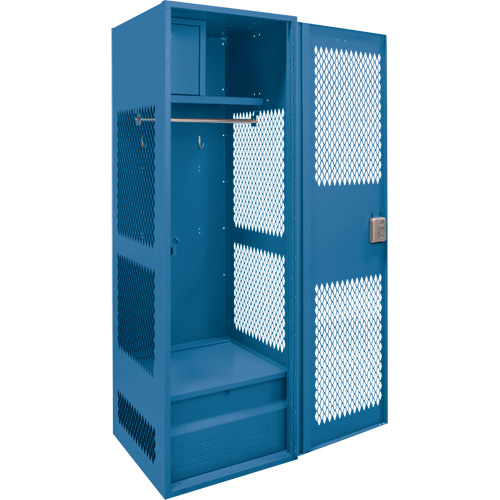 Casier pour &eacute;quipement avec porte, Acier, 24" la x 18" p x 72" h, Bleu fonc&eacute; Les Fournitures Industrielles Méga