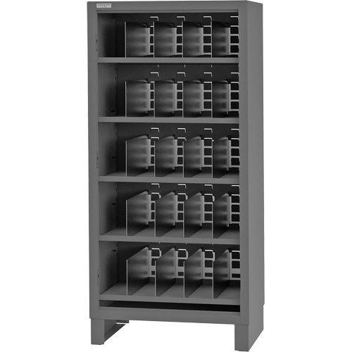 Heavy-Duty Open Front Cabinet with Dividers, Steel, 0 Drawers, 36" x 24" x 78", Grey Les Fournitures Industrielles Méga