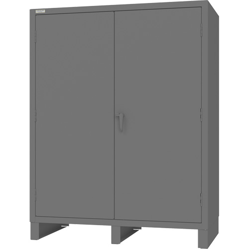 Armoire avec portes encastr&eacute;es, Acier, 4 Tablettes, 78" h x 60" la x 30" P, Gris Les Fournitures Industrielles Méga