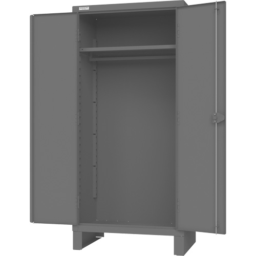 Armoire avec barre de suspension et portes encastr&eacute;es standards , Acier, 78" h x 36" la x 24" P, Gris Les Fournitures Industrielles Méga
