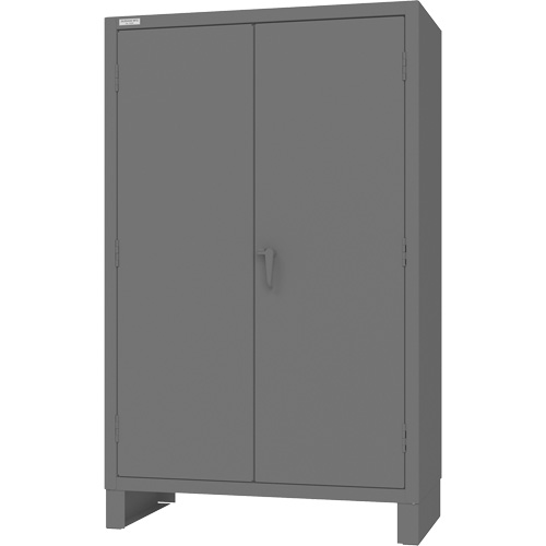 Armoire avec barre de suspension et portes encastr&eacute;es standards, Acier, 78" h x 48" la x 24" P, Gris Les Fournitures Industrielles Méga