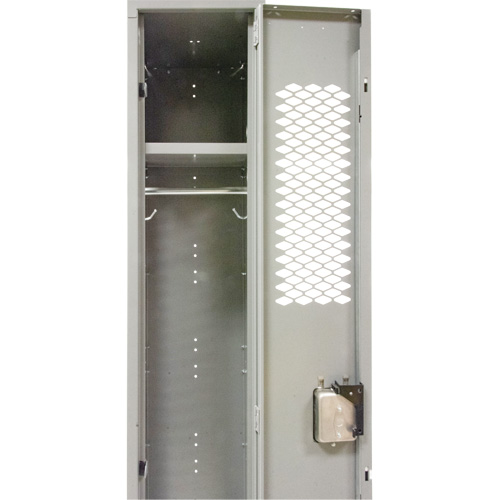 Casiers ventil&eacute;s, Bloc de 2, 24" x 18" x 88", Acier, Gris, D&eacute;mont&eacute;, Perfor&eacute; Les Fournitures Industrielles Méga