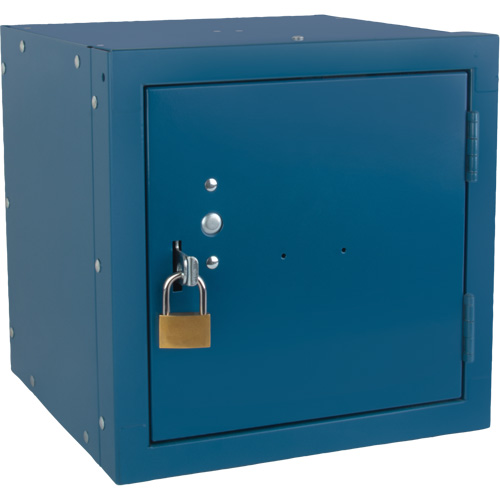 Stackable Cube Locker, 12" x 12" x 12", Steel, Blue, Knocked Down Les Fournitures Industrielles Méga