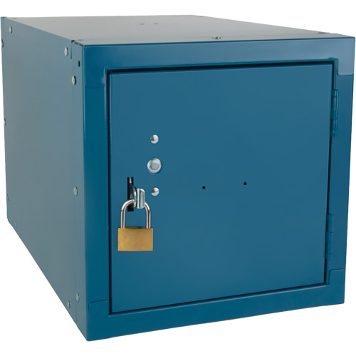 Stackable Cube Locker, 12" x 18" x 12", Steel, Blue, Knocked Down Les Fournitures Industrielles Méga