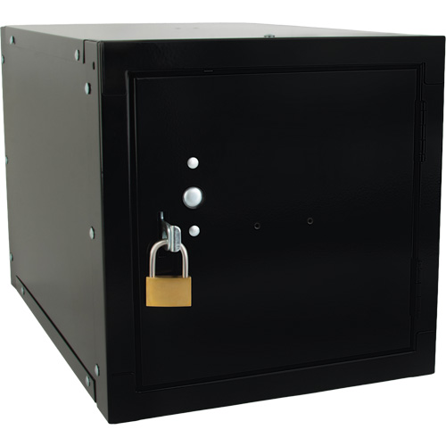 Stackable Cube Locker, 12" x 18" x 12", Steel, Black, Knocked Down Les Fournitures Industrielles Méga