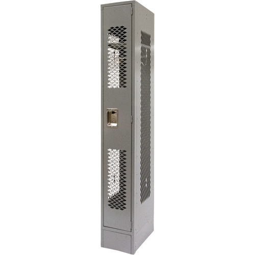 Vented Lockers, 12" x 18" x 78", Steel, Grey, Knocked Down, Perforated Les Fournitures Industrielles Méga