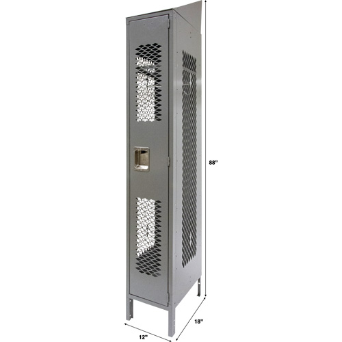 Casiers ventil&eacute;s, 12" x 18" x 88", Acier, Gris, D&eacute;mont&eacute;, Perfor&eacute; Les Fournitures Industrielles Méga