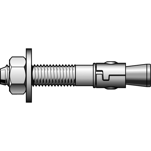 Wedge Anchor, Zinc Plated, 3/8" x 2-3/4" Les Fournitures Industrielles Méga