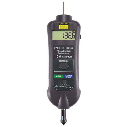 Tachym&egrave;tre professionnel &agrave; deux fonctions avec certificat de calibration, Contact/Photo (sans contact) Les Fournitures Industrielles Méga