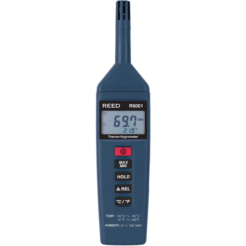 Thermo-hygrom&egrave;tre avec certificat de calibration, 0,0% - 100% RH, -4° - 140° F ( -20° - 60°C ) Les Fournitures Industrielles Méga
