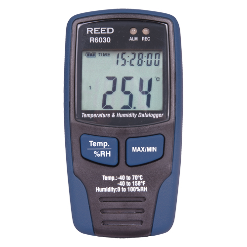Enregistreur de donn&eacute;es temp&eacute;rature/humidit&eacute; avec certificat de calibration, 40°C &agrave; 70°C (-40°F &agrave; 158°F) Les Fournitures Industrielles Méga