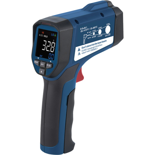 Thermom&egrave;tre &agrave; infrarouge professionnel, -26 - 1472° F ( -32 - 800° C ), 30:1, &eacute;missivit&eacute; Ajustable Les Fournitures Industrielles Méga