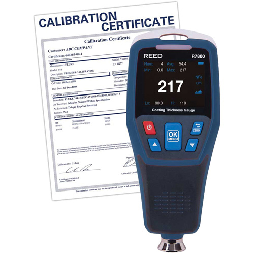 Jauge d'&eacute;paisseur de rev&ecirc;tement avec certification de calibration Les Fournitures Industrielles Méga