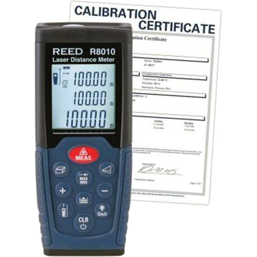 T&eacute;l&eacute;m&egrave;tre laser avec certificat de calibration, 1,92" - 328' (5 cm - 100 m) Gamme de mesure, Num&eacute;rique (&eacute;lectronique) Les Fournitures Industrielles Méga