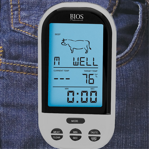 Thermom&egrave;tre &agrave; viande et &agrave; volaille sans fil, Contact, Num&eacute;rique, 32-482°F (0-250°C) Les Fournitures Industrielles Méga