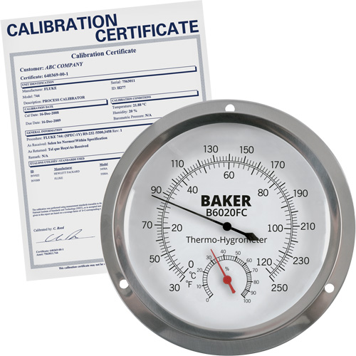 Dial Thermo-Hygrometer with ISO Certificate, 0% - 100% RH, 30 - 250°F (0 - 120°C) Les Fournitures Industrielles Méga