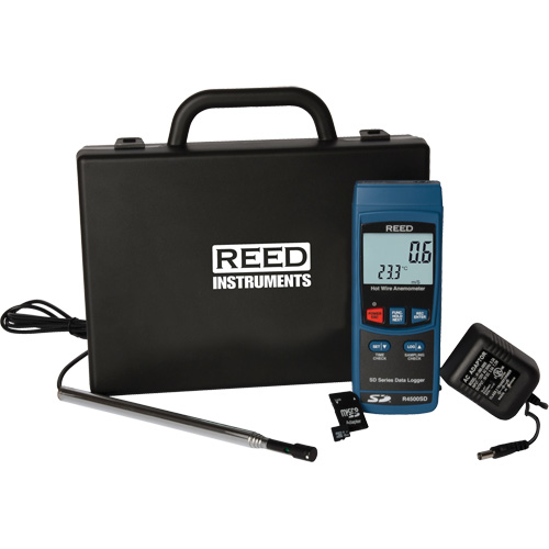 Hot Wire Thermo-Anemometer Kit, Data Logging, 0.4 - 30 m/sec Air Velocity Range Les Fournitures Industrielles Méga