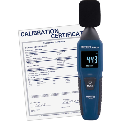 Sonom&egrave;tre Bluetooth Smart Series avec certificat de calibration, Gamme de mesure 30 - 130 dB Les Fournitures Industrielles Méga
