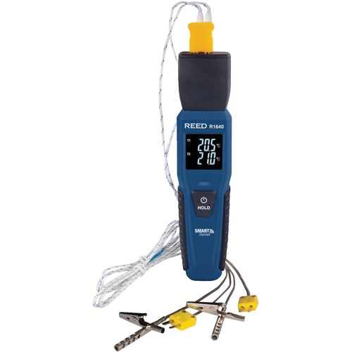Thermom&egrave;tre &agrave; thermocouple de s&eacute;rie intelligente R1640 avec sondes pour fourneau/cong&eacute;lateur, Contact, Num&eacute;rique, 32-122°F (0-50°C) Les Fournitures Industrielles Méga