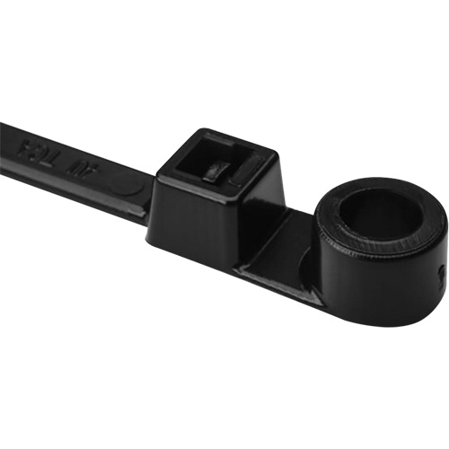 1-Piece Screw Mount Cable Ties, 12-2/5" Long, 50 lbs. Tensile Strength, Black Les Fournitures Industrielles Méga