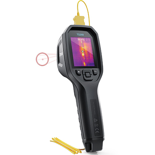 24:1 Spot IR Thermal Imaging Camera with Bullseye Laser & Type K Thermocouple, 160 x 120 pixels, -10° - 45°C (14° - 113°F), 70 mK Les Fournitures Industrielles Méga