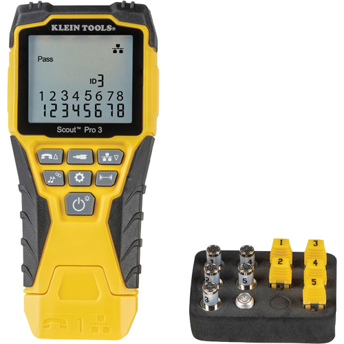 Ensemble de test de c&acirc;bles Ethernet avec testeur Scout Pro 3, t&eacute;l&eacute;commandes et adaptateur Les Fournitures Industrielles Méga