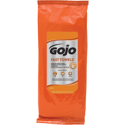 Serviettes nettoyantes Fast Wipes, 60 lingettes, 10" x 9" Les Fournitures Industrielles Méga