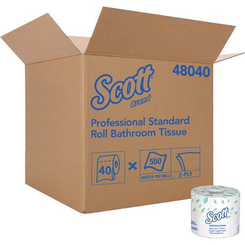 Papier hygi&eacute;nique Scott, 2 Pli, 550 Feuilles/Rouleu, Blanc Les Fournitures Industrielles Méga