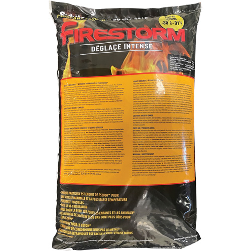 Produits de d&eacute;glaçage intense Firestorm, Sac, 44 lb (20 kg), Point de fonte -35°C (-31°F) Les Fournitures Industrielles Méga