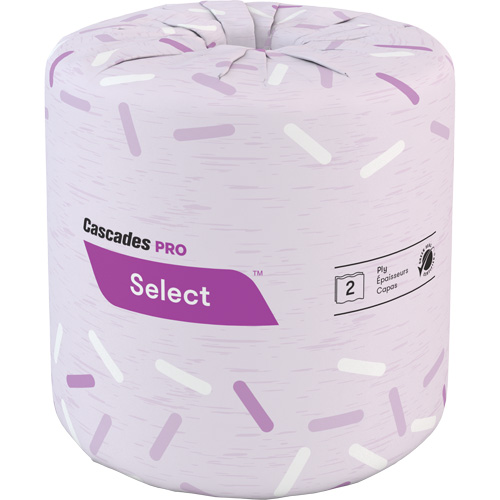 Pro Select&reg; Toilet Paper, 2 Ply, 500 Sheets/Roll, White Les Fournitures Industrielles Méga