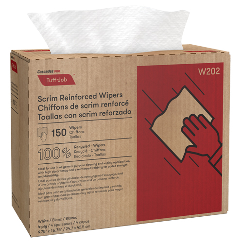 Pro Tuff-Job Scrim Reinforced Wipers, All-Purpose, 16-3/4" L x 9-3/4" W Les Fournitures Industrielles Méga