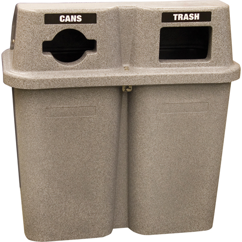 Contenants de recyclage Bullseye, Bord de rue, Plastique, 2 x 22 gal. US Les Fournitures Industrielles Méga