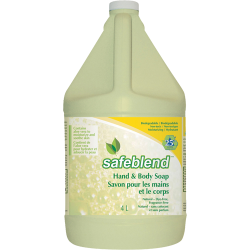 Hand & Body Soap, Liquid, 4 L, Unscented Les Fournitures Industrielles Méga