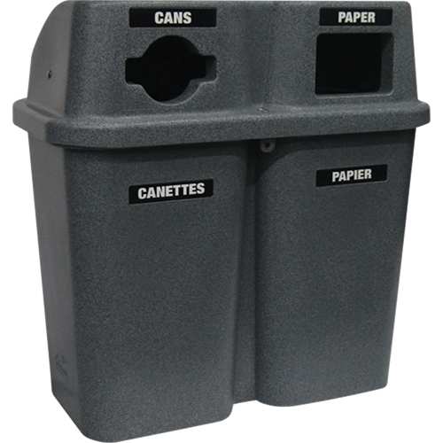 Contenants de recyclage Bullseye, Bord de rue, Plastique, 2 x 22 gal. US Les Fournitures Industrielles Méga