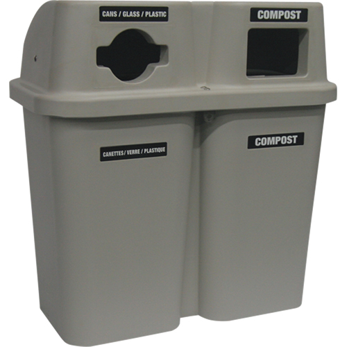 Recycling Containers Bullseye, Curbside, Plastic, 2 x 22 US gal. Les Fournitures Industrielles Méga