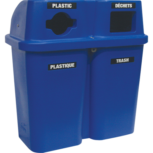 Contenants de recyclage Bullseye, Bord de rue, Plastique, 2 x 22 gal. US Les Fournitures Industrielles Méga