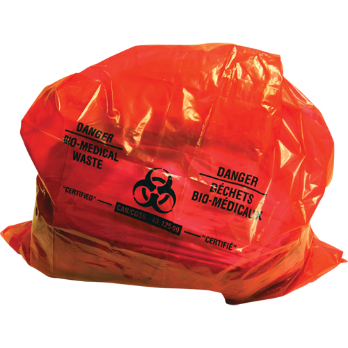 Sure-Guard Bio-Medical Waste Liners, Bio-Hazard, 50" L x 37" W, 2 mil Les Fournitures Industrielles Méga