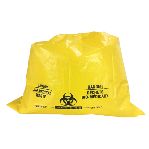 Sacs pour d&eacute;chets bio-m&eacute;dicaux Sure-Guard, Biorisque, 74" lo x 55" la, 2 mil Les Fournitures Industrielles Méga