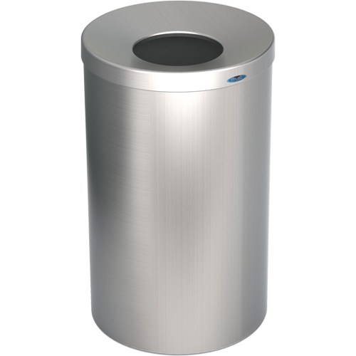 R&eacute;cipient &agrave; d&eacute;chets pour halls, Acier inoxydable, 33 gal. US Les Fournitures Industrielles Méga