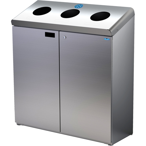 Station de recyclage au sol, Vrac, Acier inoxydable, 42 gal. Les Fournitures Industrielles Méga