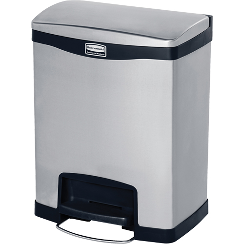 Contenant &agrave; d&eacute;chets Slim Jim , Acier inoxydable, Capacit&eacute; 8 gal. US Les Fournitures Industrielles Méga
