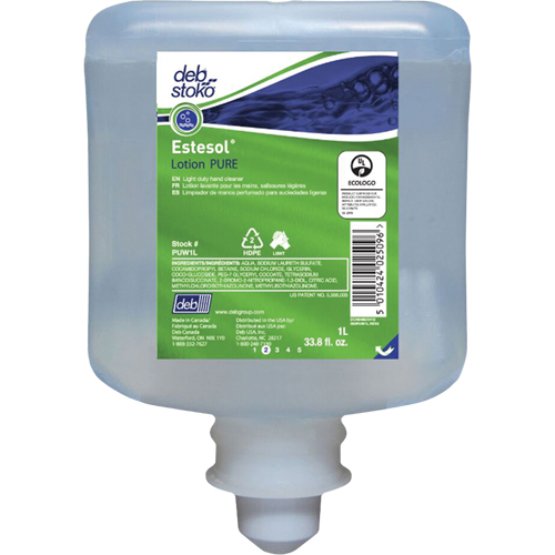 Nettoyant l&eacute;ger et pure pour les mains Estesol, Cr&egrave;me, 1 L, Recharge, Fraîcheur Les Fournitures Industrielles Méga