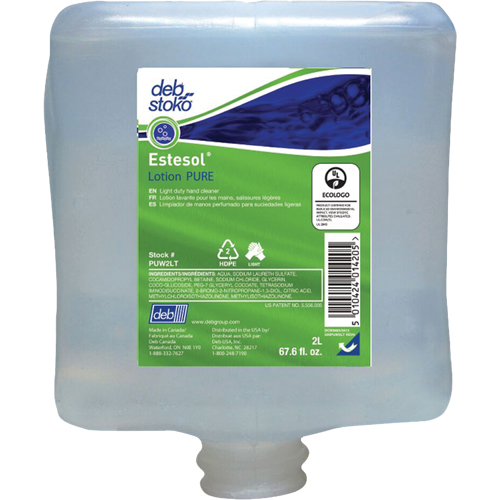 Nettoyant l&eacute;ger et pure pour les mains Estesol, Cr&egrave;me, 2 L, Recharge, Fraîcheur Les Fournitures Industrielles Méga