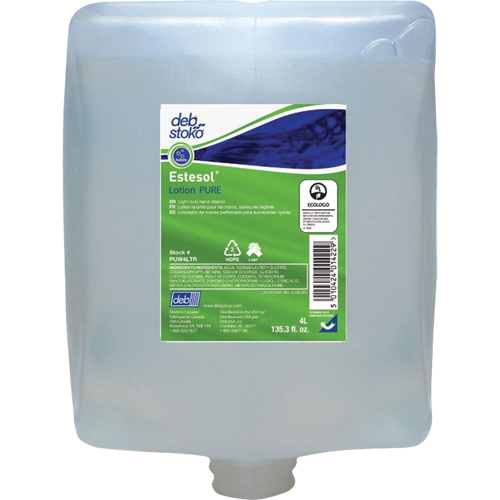Savon pour les mains, les cheveux et le corps Estesol PURE, Cr&egrave;me, 4 L, Recharge, Fraîcheur Les Fournitures Industrielles Méga