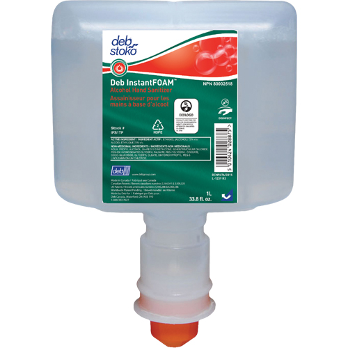 InstantFoam&reg; Sanitizer, 1000 ml, Cartridge Refill, 72% Alcohol Les Fournitures Industrielles Méga