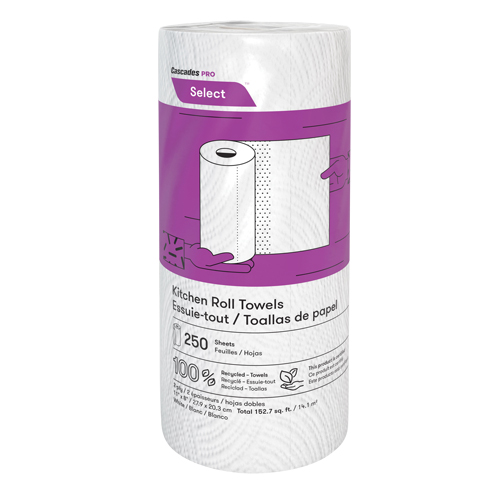Rouleau d'essuie-tout de cuisine Pro Select, 2 Pli, 250 Feuilles/rouleau, 8" la, 11" lo Les Fournitures Industrielles Méga