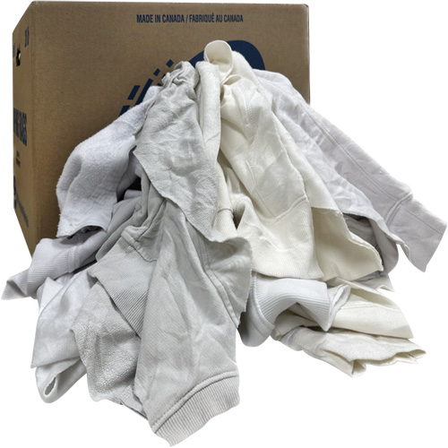 Chiffons de nettoyage, Molleton, Blanc, 20 lb Les Fournitures Industrielles Méga