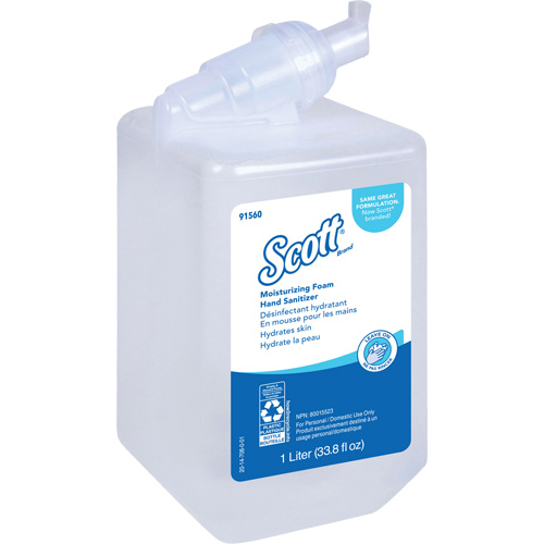 Scott&reg; Pro Moisturizing Foam Hand Sanitizer, 1000 ml, Cartridge Refill, 62% Alcohol Les Fournitures Industrielles Méga