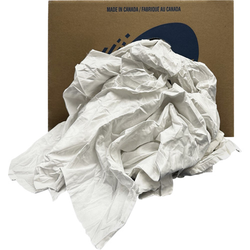 Recycled Wiping Rags, Cotton, White, 20 lbs. Les Fournitures Industrielles Méga