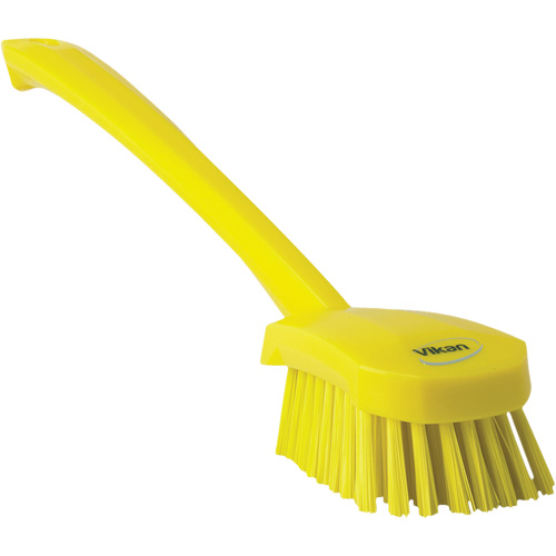 Long Handle Brush, Stiff Bristles, 16-3/10" Long, Yellow Les Fournitures Industrielles Méga